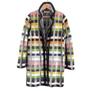 Anthropologie Aldomartins Shanley Plaid Wool Sweater Coat